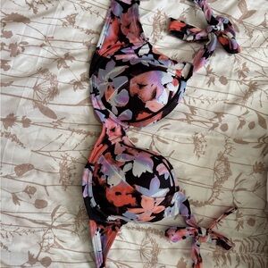 Floral Bikini Top with Ties